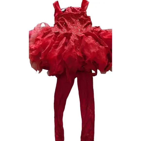 Chasing Fireflies Sweet Devil Costume Sequin Lace Leggings Dress Cosplay - Picture 3 of 12